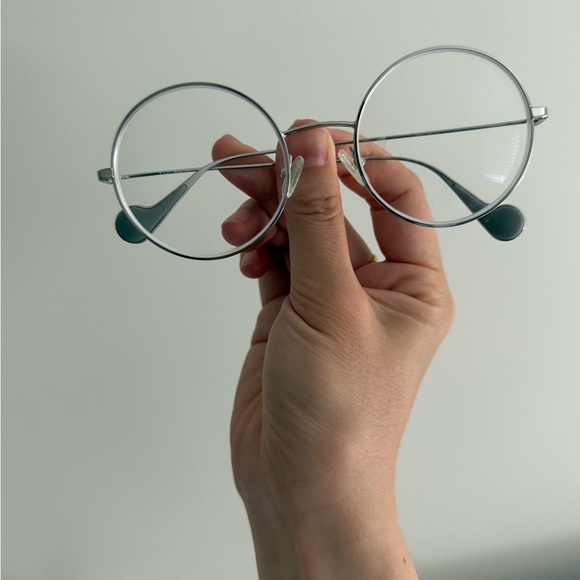 Moncler ML 5047 silver round eyeglasses - Picture 1 of 7